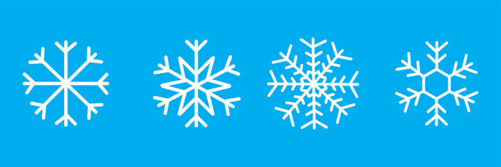Snowflake icon. Snowflake set. Isolated snowflakes collection.