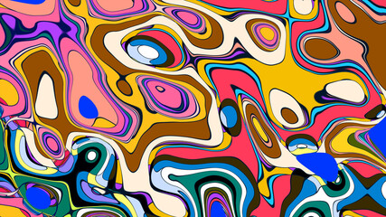 Abstract colorful fluid bubble pattern background with circles