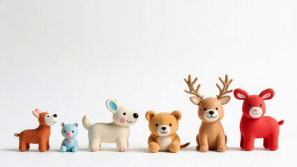 Obraz premium Children's toys, gifts for Christmas. White background, free space for text.