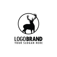 deer logo silhouette illustration. vector
