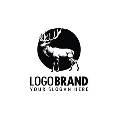 deer logo silhouette illustration. vector