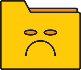Bored Folder Emoticon Illustration