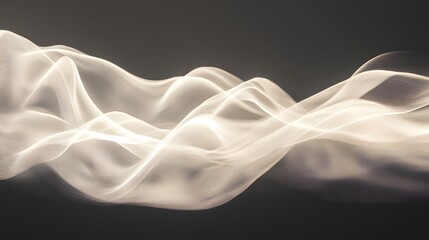 Softly bending beams of light flowing gently through the air creating a subtle motion
