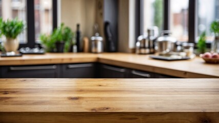 wooden dining table for product presentation in a home kitchen or restaurant with bottles of spice