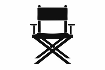 Director Chair Silhouette Vector, patio chair icon, Folding chair silhouette

