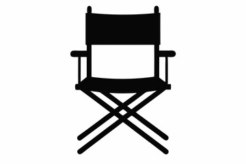 Fototapeta premium Director Chair Silhouette Vector, patio chair icon, Folding chair silhouette