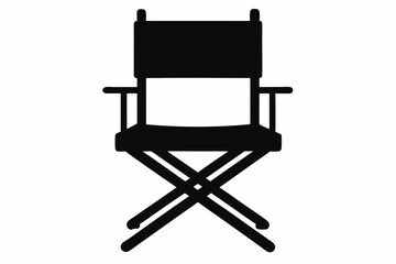 Director Chair Silhouette Vector, patio chair icon, Folding chair silhouette

