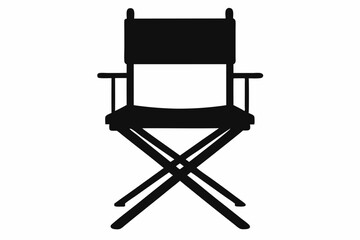 Director Chair Silhouette Vector, patio chair icon, Folding chair silhouette


