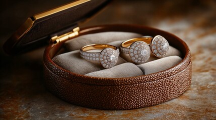 Luxurious Diamond Rings in Elegant Case 