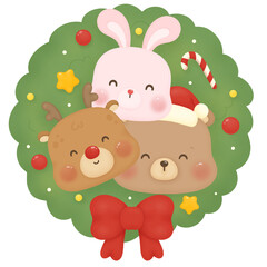 Animal Christmas wreath 