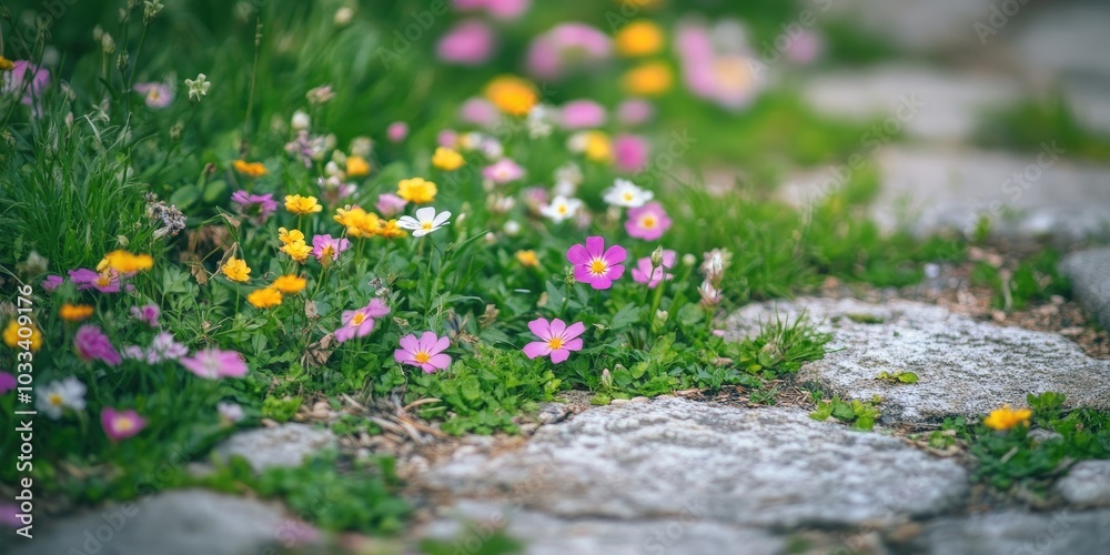 Poster floral background for summer and spring. vibrant artistic image with ample copy space. close-up of s