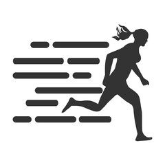 silhouette of a woman running fast