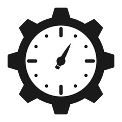 illustration of a gear and a clock in the middle