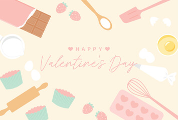 vector background with a set of making sweets icons for valentine's day banners, cards, flyers, social media wallpapers, etc.
