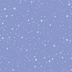 Spots different sizes on blue background, seamless pattern.