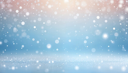 Fototapeta premium light blue gradient winter background with snowflakes