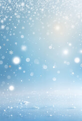 Obraz premium light blue gradient winter background with snowflakes