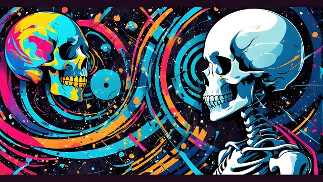 Ornate and Ethereal: A Tapestry of Skulls and Swirls