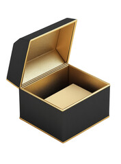 Black Gift Box with Gold Trim - Luxury Packaging Mockup