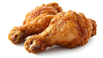 Fry chicken isolated in white background. 