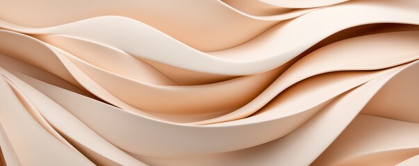Obraz premium Softly Bending 3D Forms Creating an Abstract Flow in Neutral Tones for a Serene Visual Experience