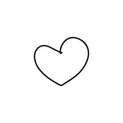 black outline handrawn hear or love icon isolated on white background