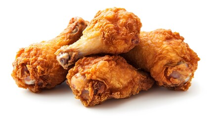 Fry chicken isolated in white background. 