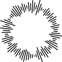 Circular ripple icon. Concentric circles with broken lines isolated on white background. Vortex, sonar wave, soundwave, sunburst, signal signs. Vector graphic illustration. Vector illustration
