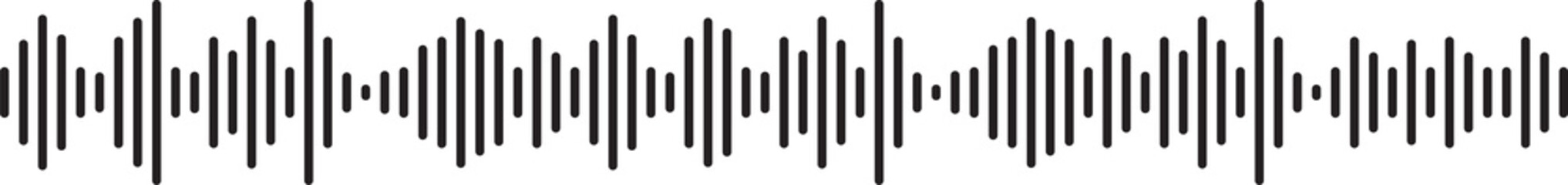 Voice message equalizer. Voice sound line with broken lines isolated on white background. Vortex,...