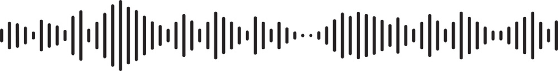 Voice message equalizer. Voice sound line with broken lines isolated on white background. Vortex, sonar wave, soundwave, sunburst, signal signs. Vector graphic illustration