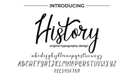 History Font Stylish brush painted an uppercase vector letters, alphabet, typeface