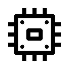 Cpu Simple Line Icon. Single icon, line vector icon
