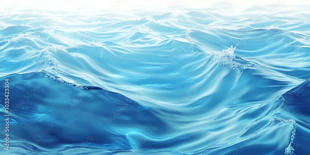 Aufkleber Sea abstract or rippled water texture background. Tranquil water surface texture featuring splashes and waves. Abstract nature backdrop. Surface of blue ocean water.