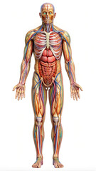 Fototapeta premium Full human body with all internal organs and systems fully visible
