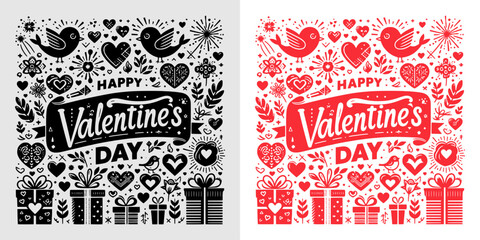 happy valentine's day love banner design