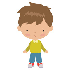 Cute little boy vector cartoon illustration