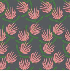 Vector abstract seamless simple floral pattern. Flower pattern. Spring pattern. Pattern for textiles or for cover. Wallpaper. Hand drawn.