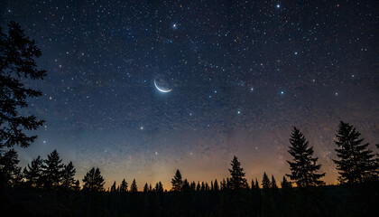 Une nuit étoilée en forêt