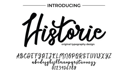 Historic Font Stylish brush painted an uppercase vector letters, alphabet, typeface
