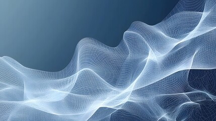 Abstract White Grid Pattern on Blue Background