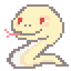 Obraz premium 干支のイメージ, ドット絵, 巳, へび