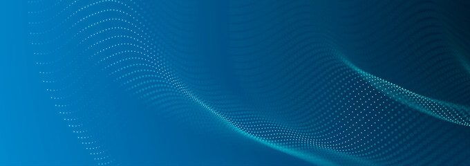 Futuristic wave with points and lines. Big data. Dynamic wave background. 3d rendering