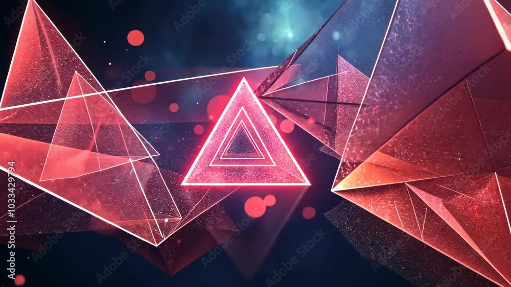 Poster abstract geometric shapes in vibrant colors create a captivating visual experience in a mesmerizing 