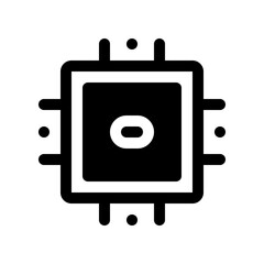 Cpu Glyph Icon. Single icon, glyph vector icon