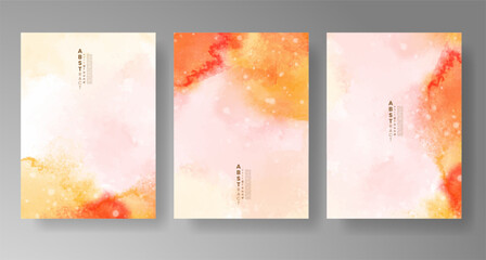 Set of bright colorful vector watercolor background. Design for your date, postcard, banner, logo. 