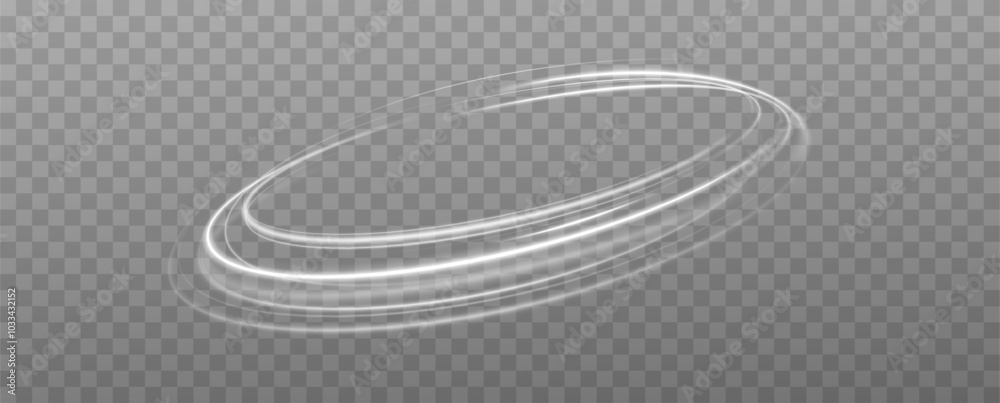 Aufkleber Abstract luxury white light rings with trace effect.Light frame.Vector.Magic portal. swirling white lines light.Vector