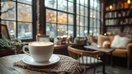 Vanilla latte, served in a stylish cup