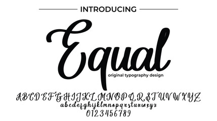 Equal Font Stylish brush painted an uppercase vector letters, alphabet, typeface