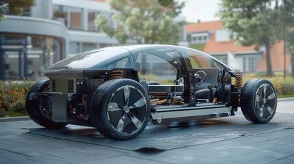 Bring the concept of sustainable transportation to life with a mesmerizing 3D model of an electric vehicle