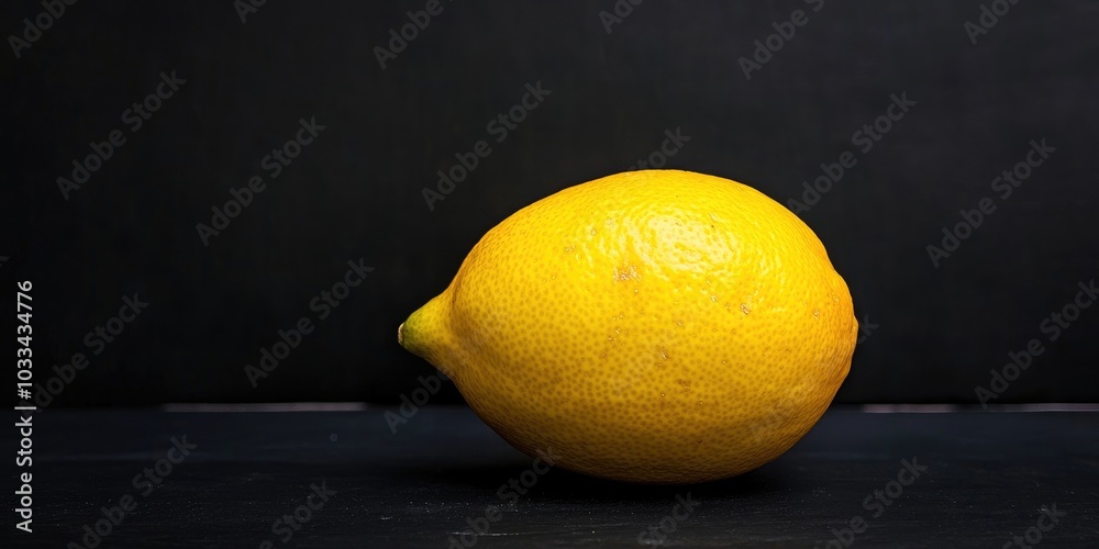 Poster yellow lemon on a black backdrop. copyspace for text. the idea of advertising.